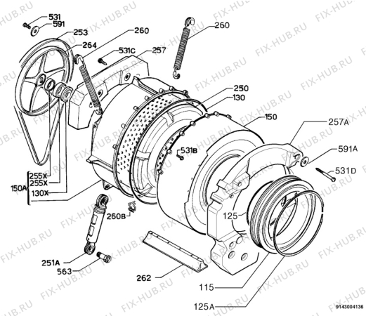 Взрыв-схема стиральной машины Zanussi FLN607 - Схема узла Functional parts 267